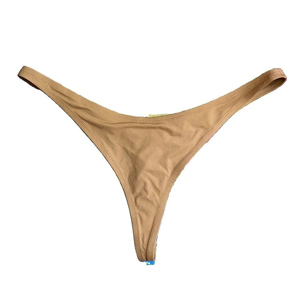 NWT Skims Swim Thong Bikini Bottom Womens 3XL Almond Brown High Cut Stretch